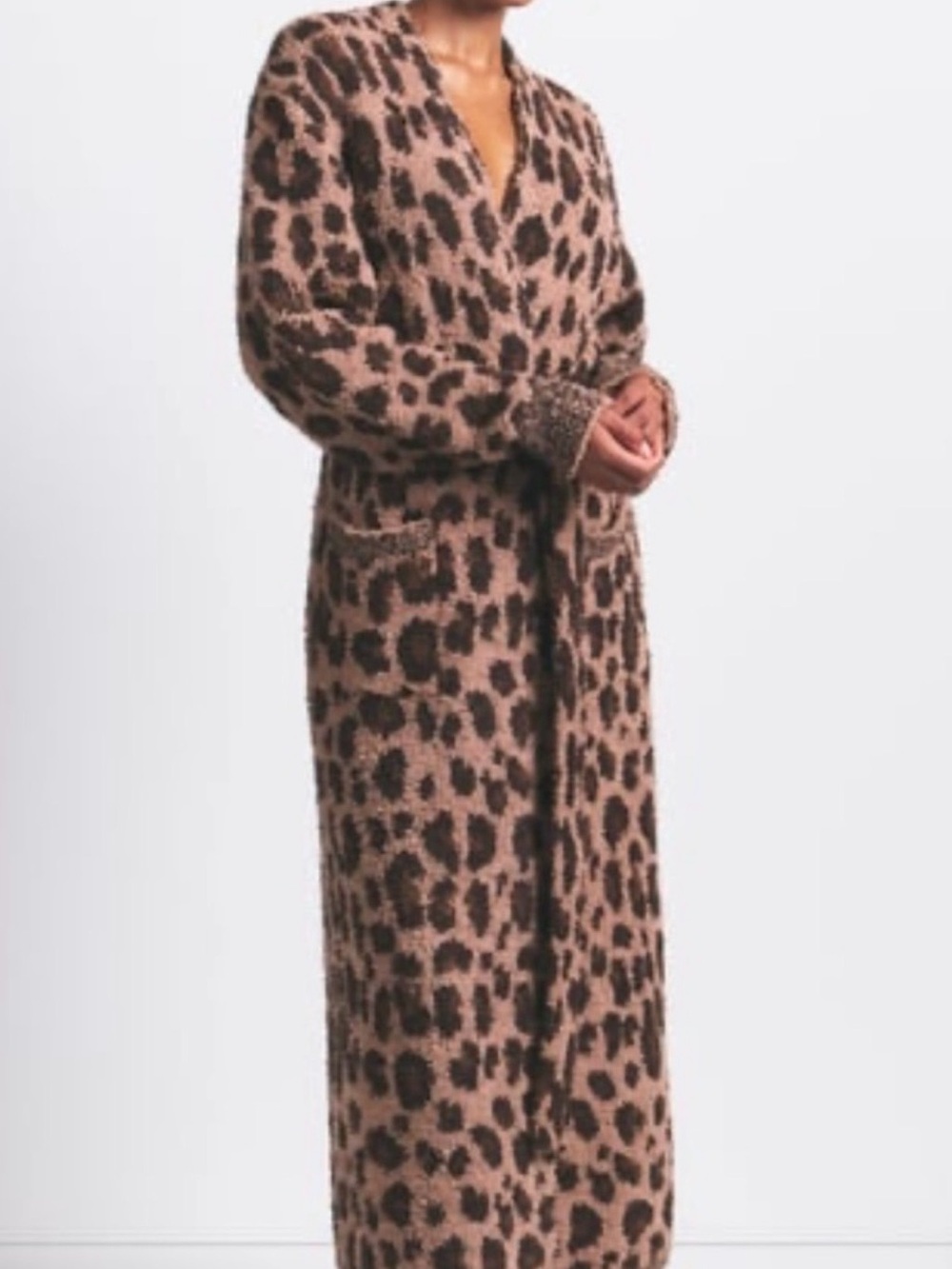 SKIMS 🐆Leopard Print Long Robe in Brown